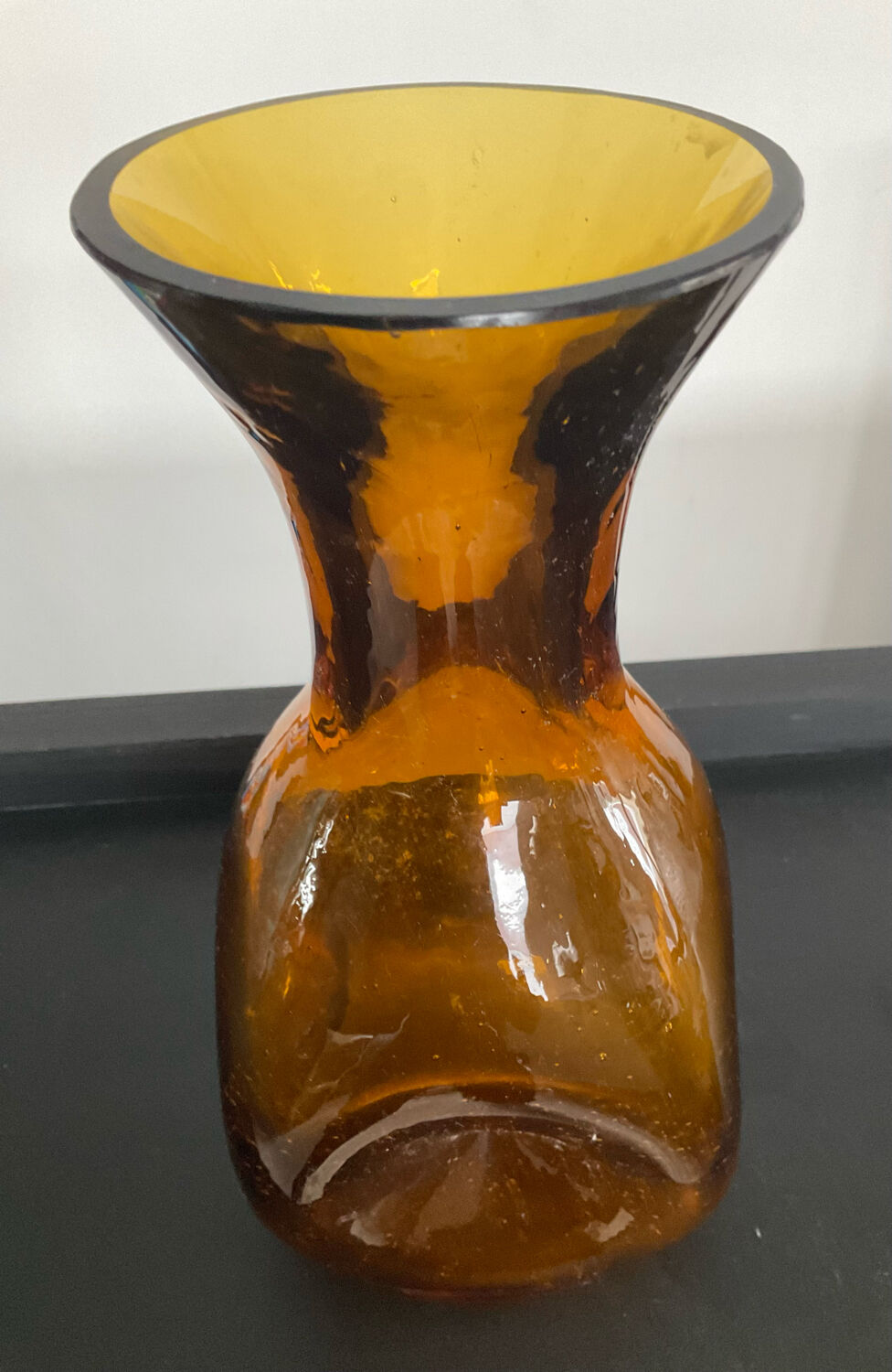 Vintage vase in bubbled glass paste