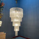 Extra Large Murano Glass Rod Chandelier, Italy, 1970s