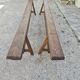 Pair of rustic solid oak farm benches 19th century - 2m90