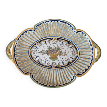 Important plat ovale en faience de Boulogne sur mer - Géo Martel