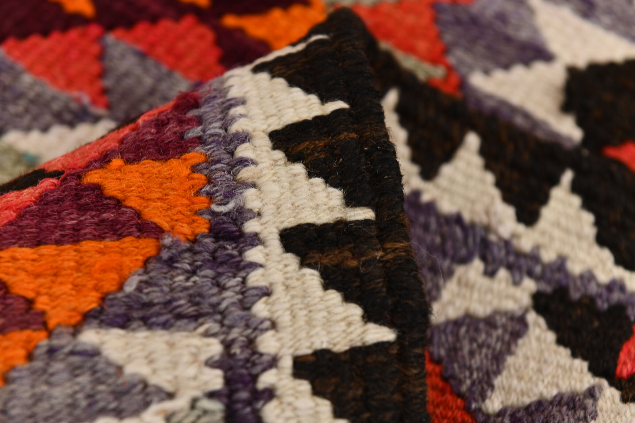 3x9 geometric kilim runner rug, 86x278cm