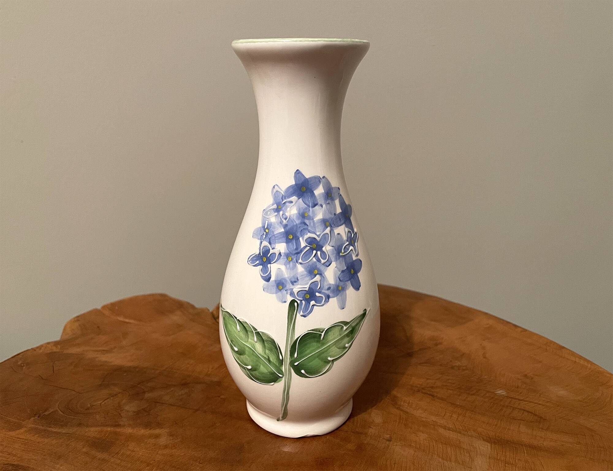 Porcelain Vase with Relief Painting of Forget Me Nots