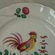 Luneville Saint Clement earthenware plate decorated with rooster late 19th century