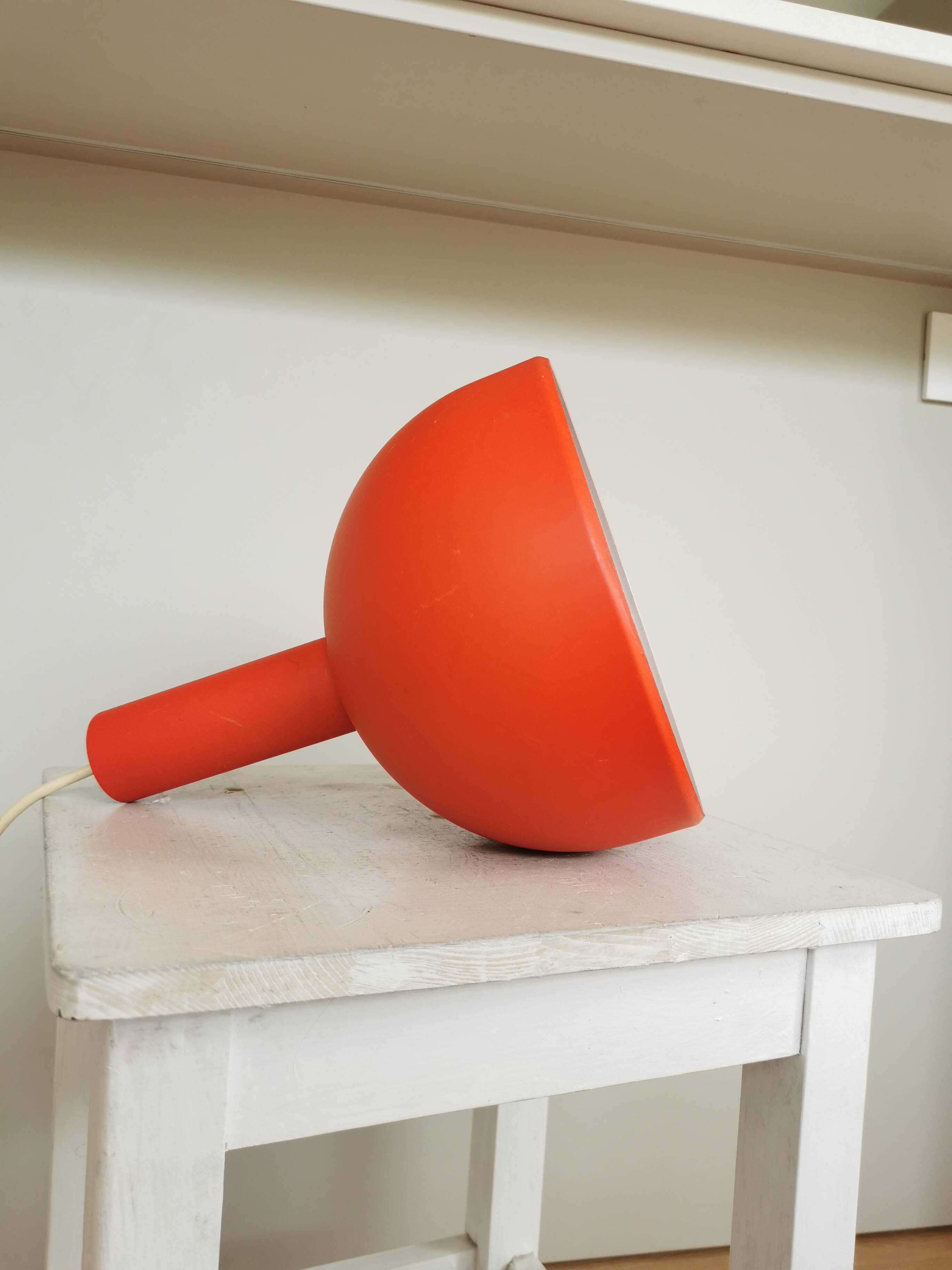 Vintage Orange Chrome Pendant Light: 1970s Space Age Lamp