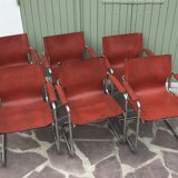 6 leather and chrome desk chair