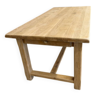 Renovated solid oak farmhouse table with extensions