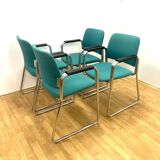 Retro armchairs with armrests, 1970s–80s, Czechoslovakia (set of 4)