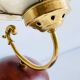 Vintage mother-of-pearl and brass flower wall lamp
