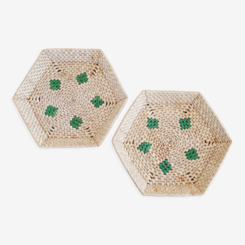 Duo raffia baskets