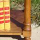 Louis XVI style bedside table in walnut and marble