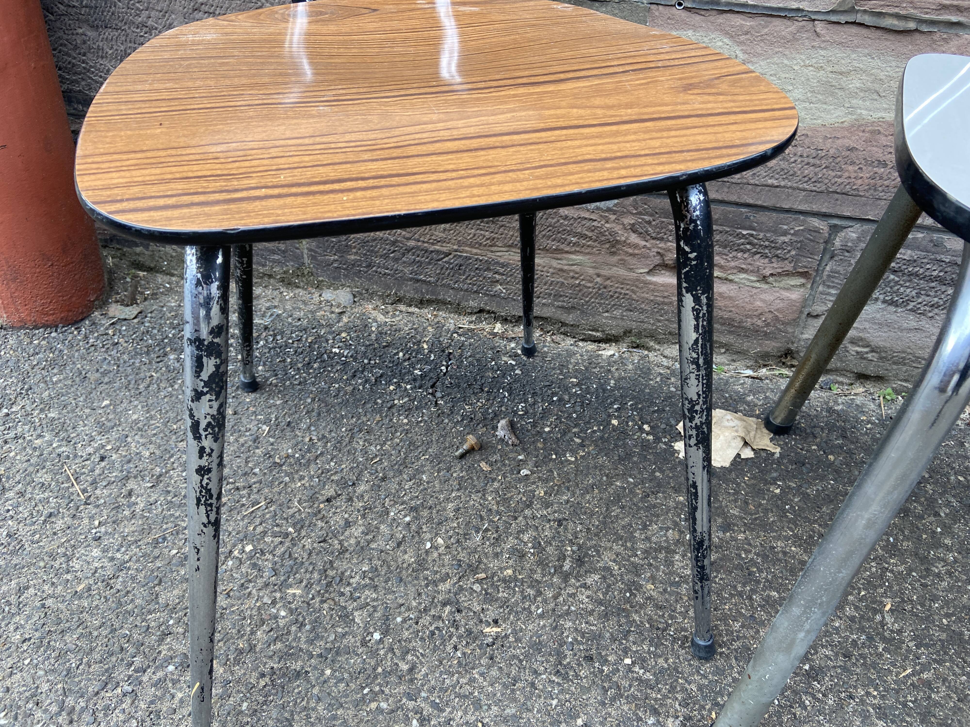 Set of 4 mismatched formica chairs 60s