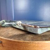 Foie gras or cheese cutter in vintage green marble.