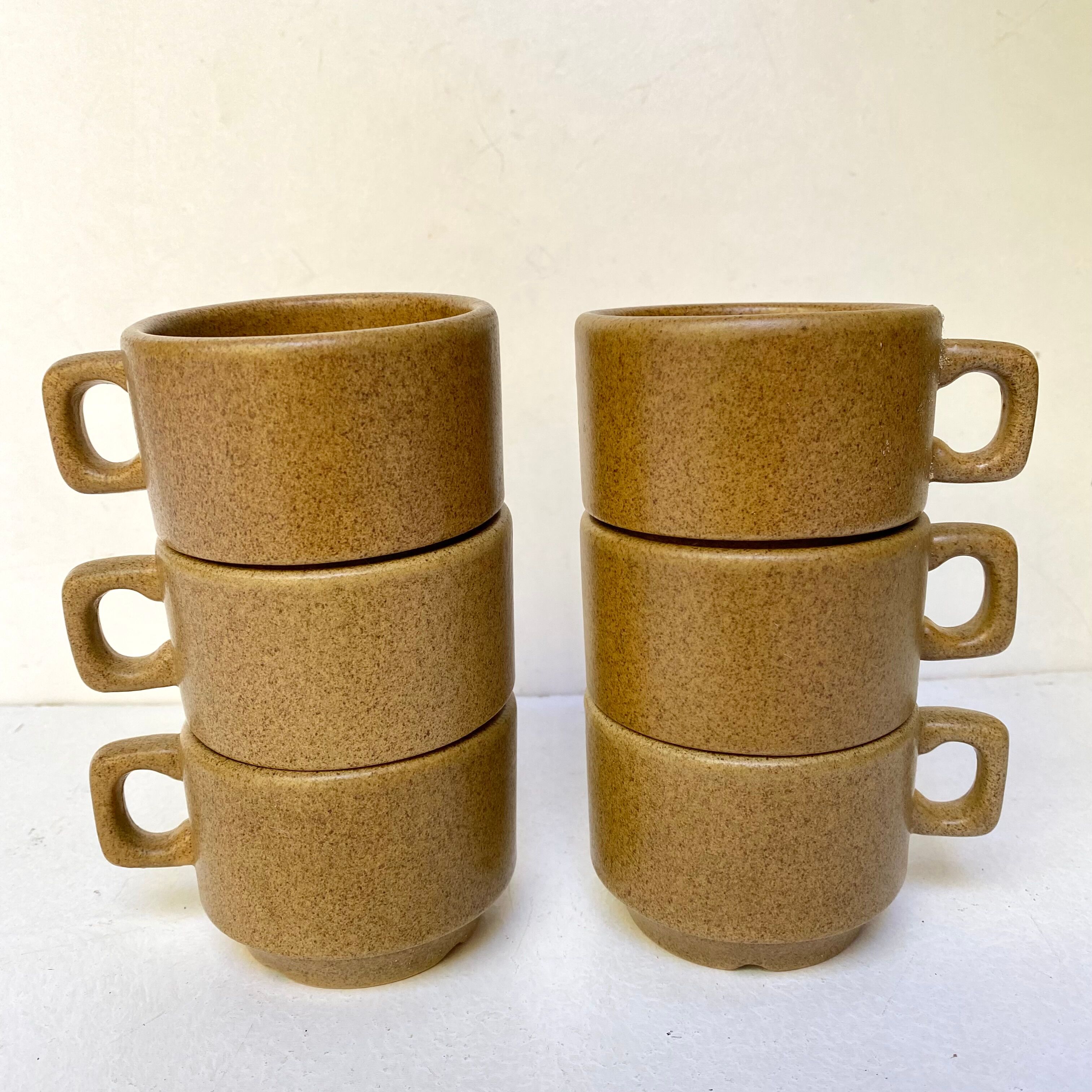 Vintage stoneware coffee cups
