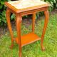 Louis XV style pedestal table/harness in solid cherry topped with marble