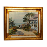 Oil painting on canvas signed Normandie