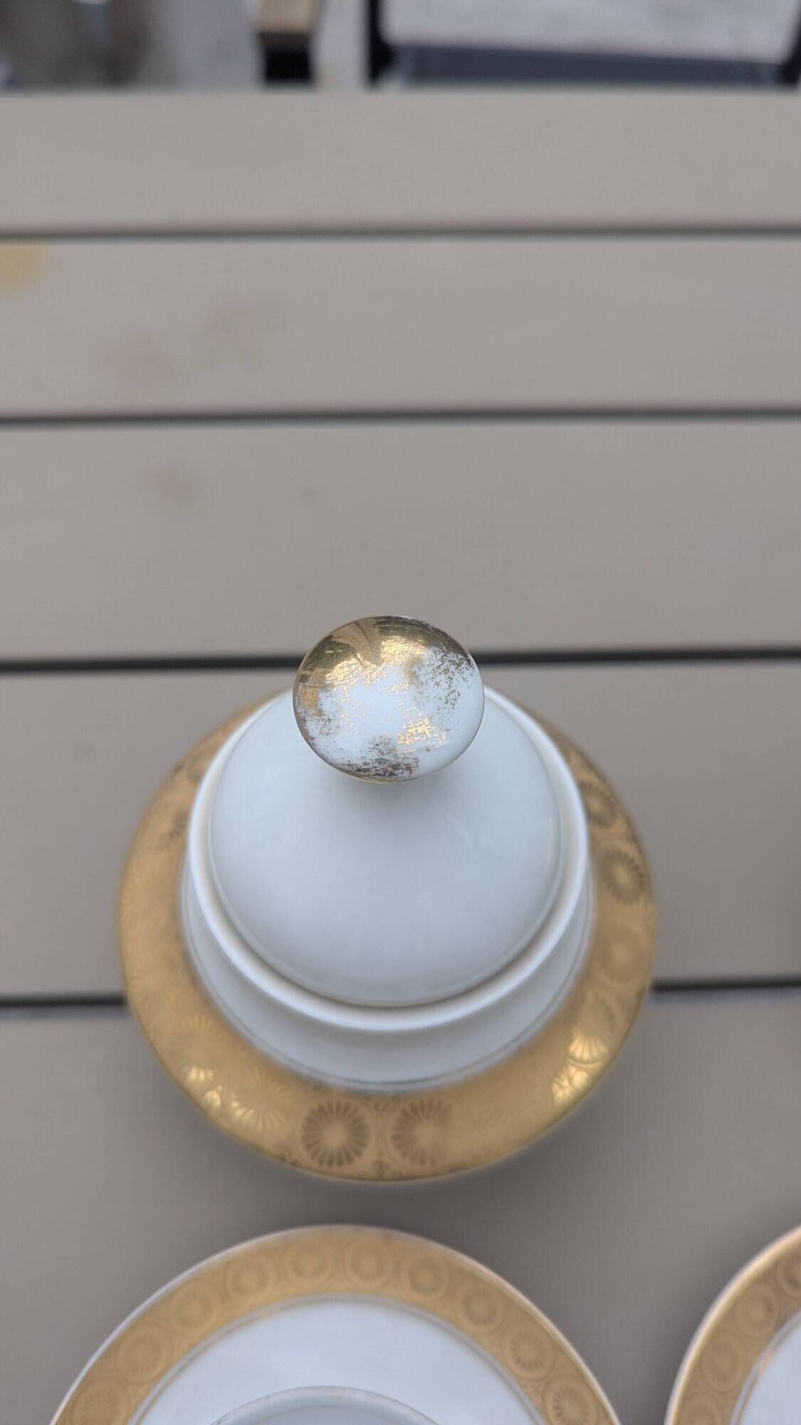 Coffee service – Vintage porcelain gilded with gold – Porcelena Silvestre