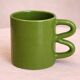 Ceramic mug Onda – matcha green wavy cup