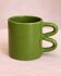 Ceramic mug Onda – matcha green wavy cup