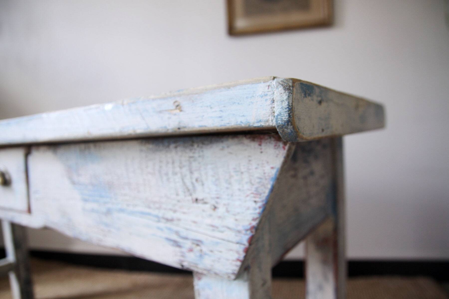 Console / patinated wooden shelf