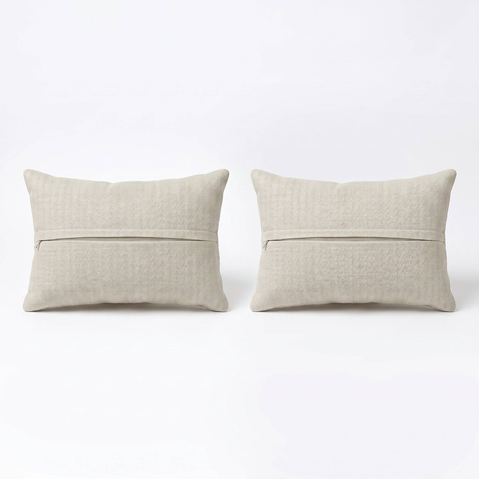 Set of 2 vintage embroidered cushion covers 43x76 cm