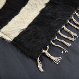 4x7 Art Decor Black Beige Turkish Kilim Rug, 135x206Cm