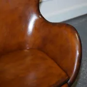 Chaise Egg Vintage Teintée à la Main en Brun Whisky