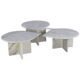 Ensemble de 3 tables d'appoint en marbre en forme de goutte d'eau, table basse vintage.