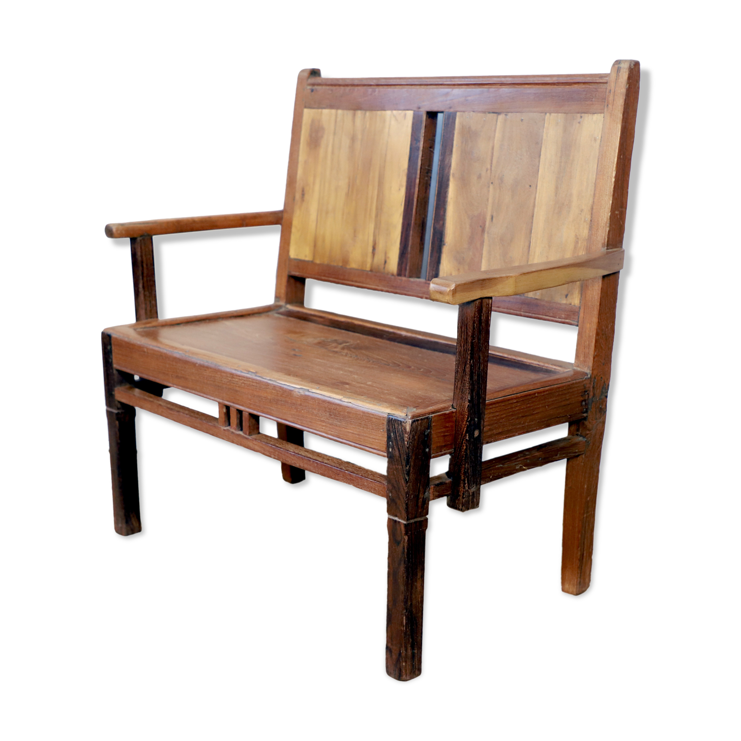 2-seater Burmese teak bench