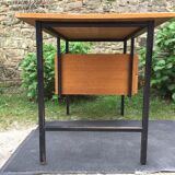 Vintage modernist office in oak and metal tubular base