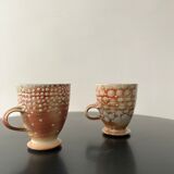 Set of 2 handmade earthen-glazed cups