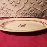 Oval plate Armelle Sarreguemines hand-painted