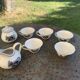 Coffee or tea service, earthenware with rustic motif, Keralux, Boch