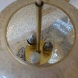 Doria Leuchten frosted glass and brass pendant light, 1970s