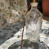 Table lamp - glass foot and hook lampshade 70s