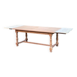 Renovated extendable farmhouse table in solid raw cherry wood 265cm