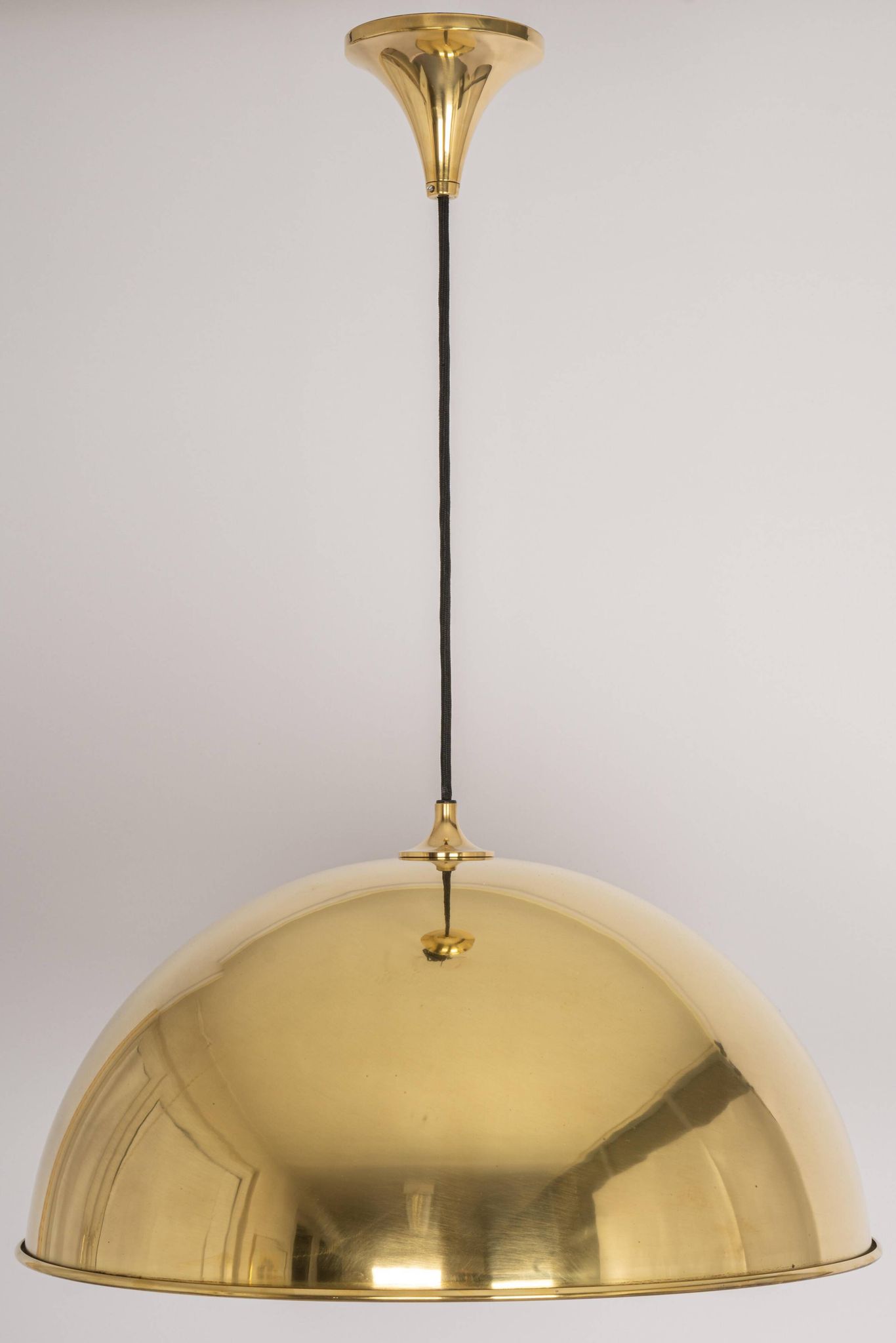 Large suspended brass chandelier by Florian Schulz, Germany.