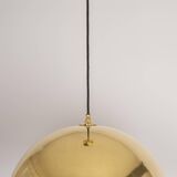 Large suspended brass chandelier by Florian Schulz, Germany.