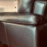 Set 2 Rochebobois sofas "off shore" leather cat 04: 3-4 seats - 2 1/2 seats