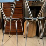Set of 4 blue Formica chairs