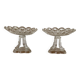 Antique pair of crystal cup drageoirs with tripod fish foot, 19th century vintage