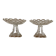 Antique pair of crystal cup drageoirs with tripod fish foot, 19th century vintage