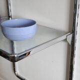 Chrome and glass wall shelf, circa 1960