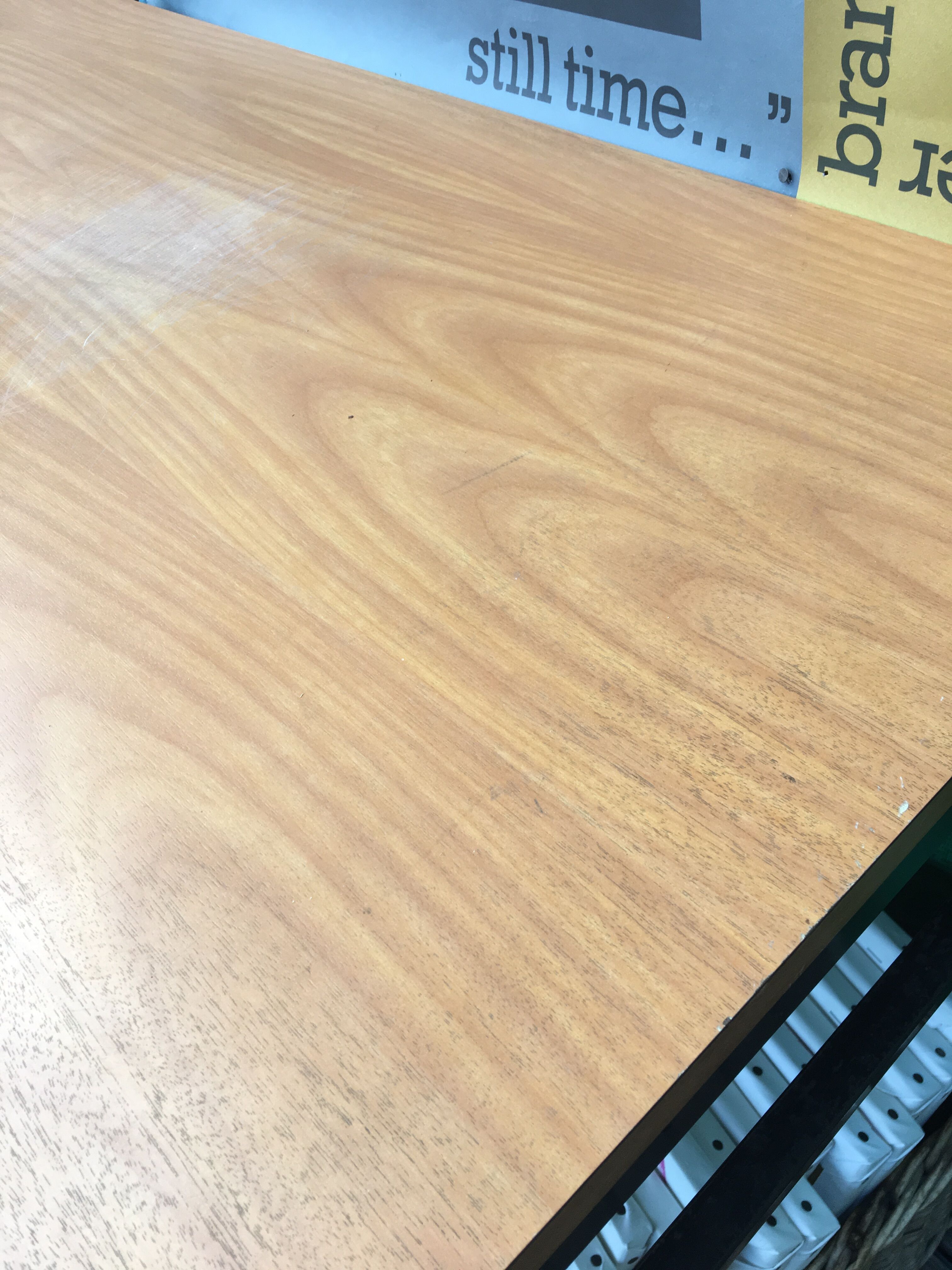Wood and iron desk year 50