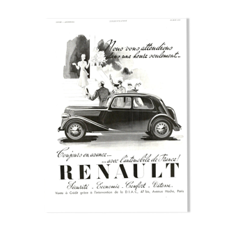 Affiche vintage années 30 Renault Automobiles