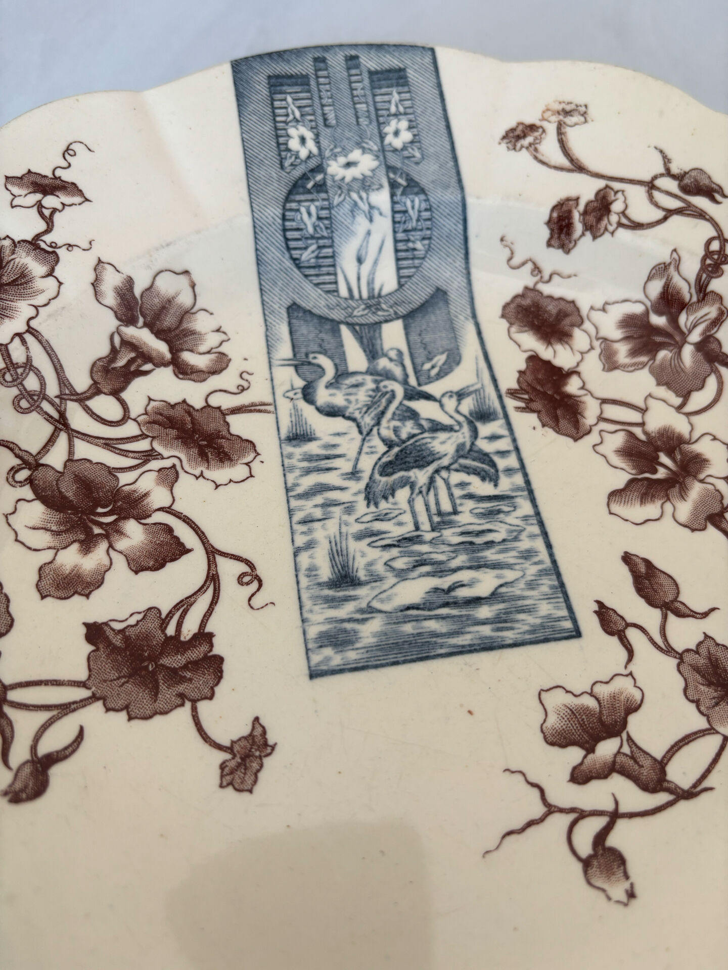 Iron earth plate sepia and blue Longchamp - iron earth storks