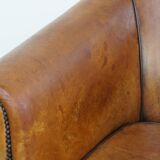 Fauteuil club en cuir de mouton