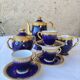 Blue and gold coffee service - Limoges porcelain