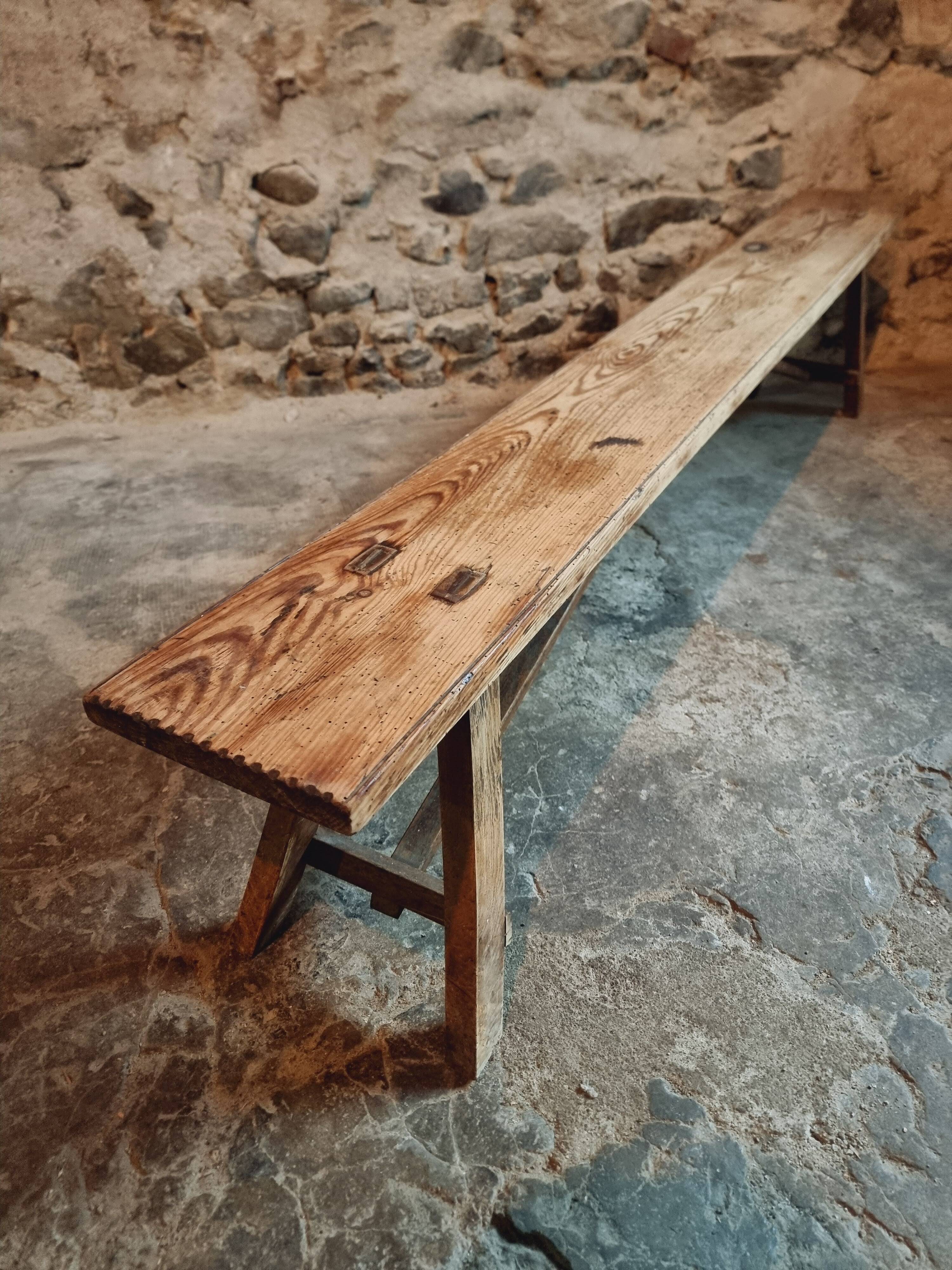 Banc Ancien Rustique en Bois | Style Ferme & Campagne