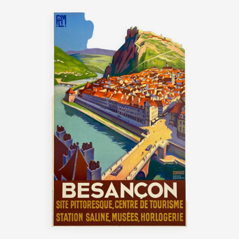 Affiche original chemin de Fer PLM Besançon par Roger Broders en 1930 - On linen