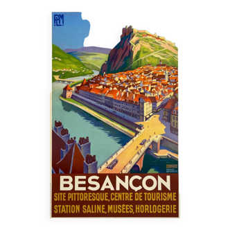 Original PLM Besançon Railway poster by Roger Broders in 1930 - On linen